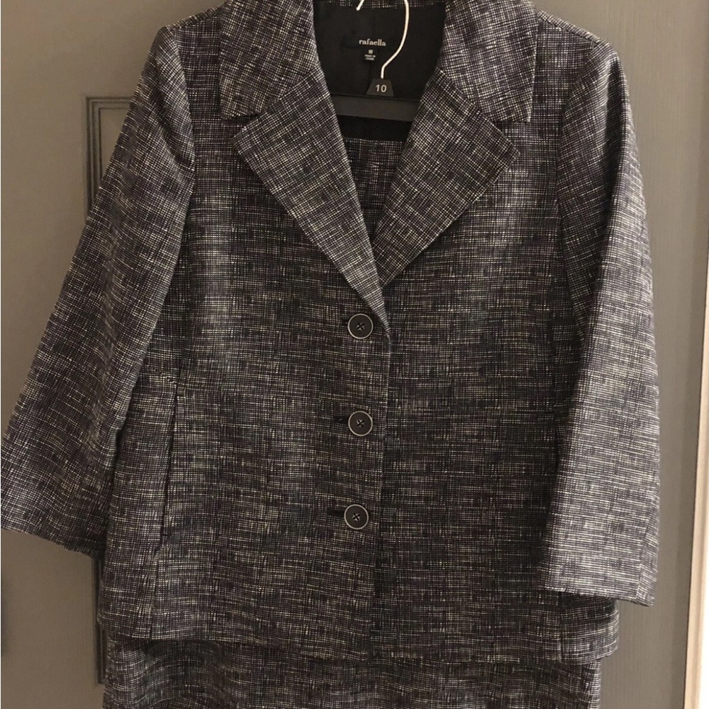 Rafaella Black and Gray Textured Blazer